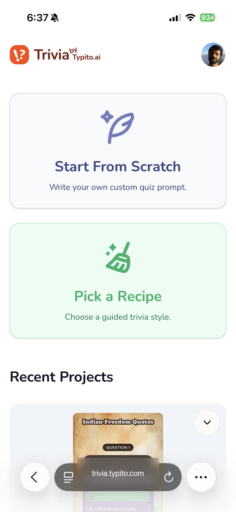 Start from scratch, or pick a recipe